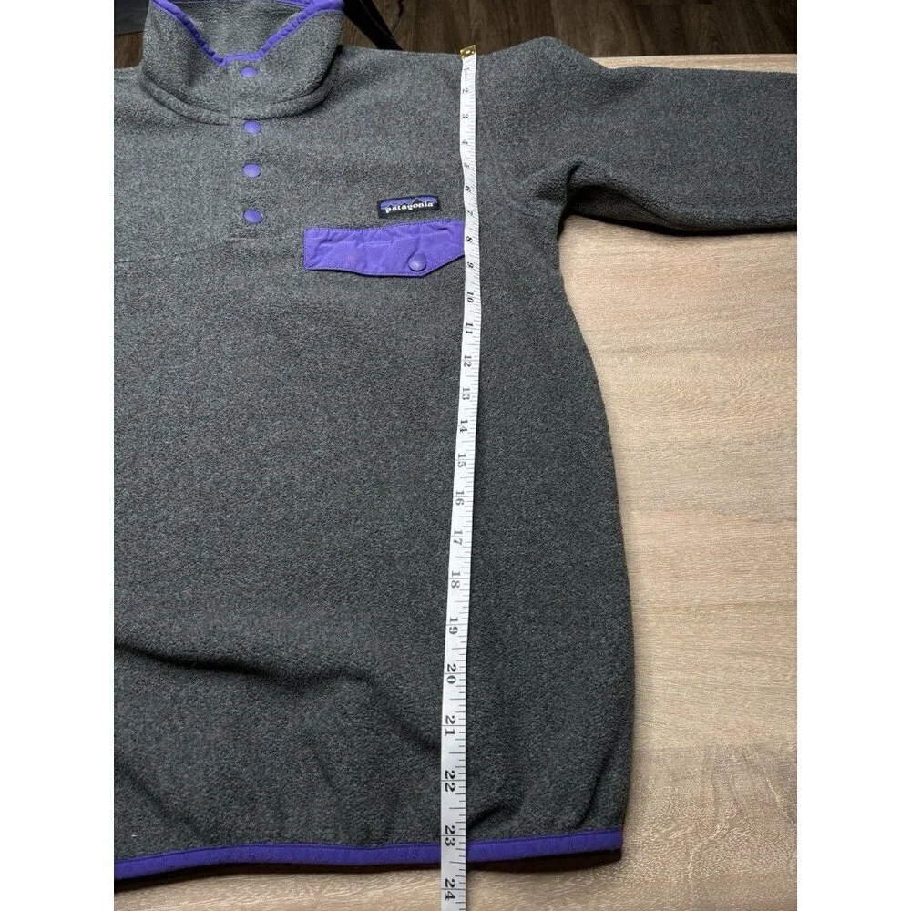 Patagonia Lightweight Synchilla Snap-T Fleece Pullover Gray Purple Women's XS